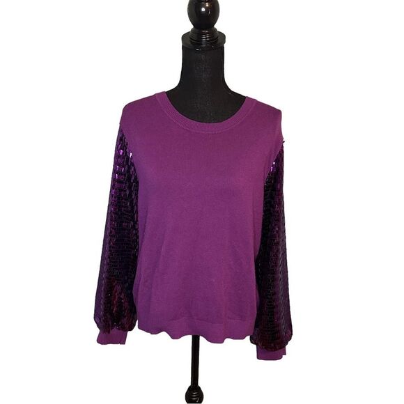 Purple Sequin Sioni Milano Sweater - Picture 1 of 8